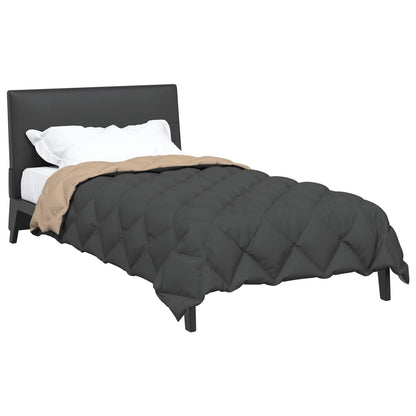 Winter Duvet Anthracite and Taupe 135 x 200 cm Microfiber