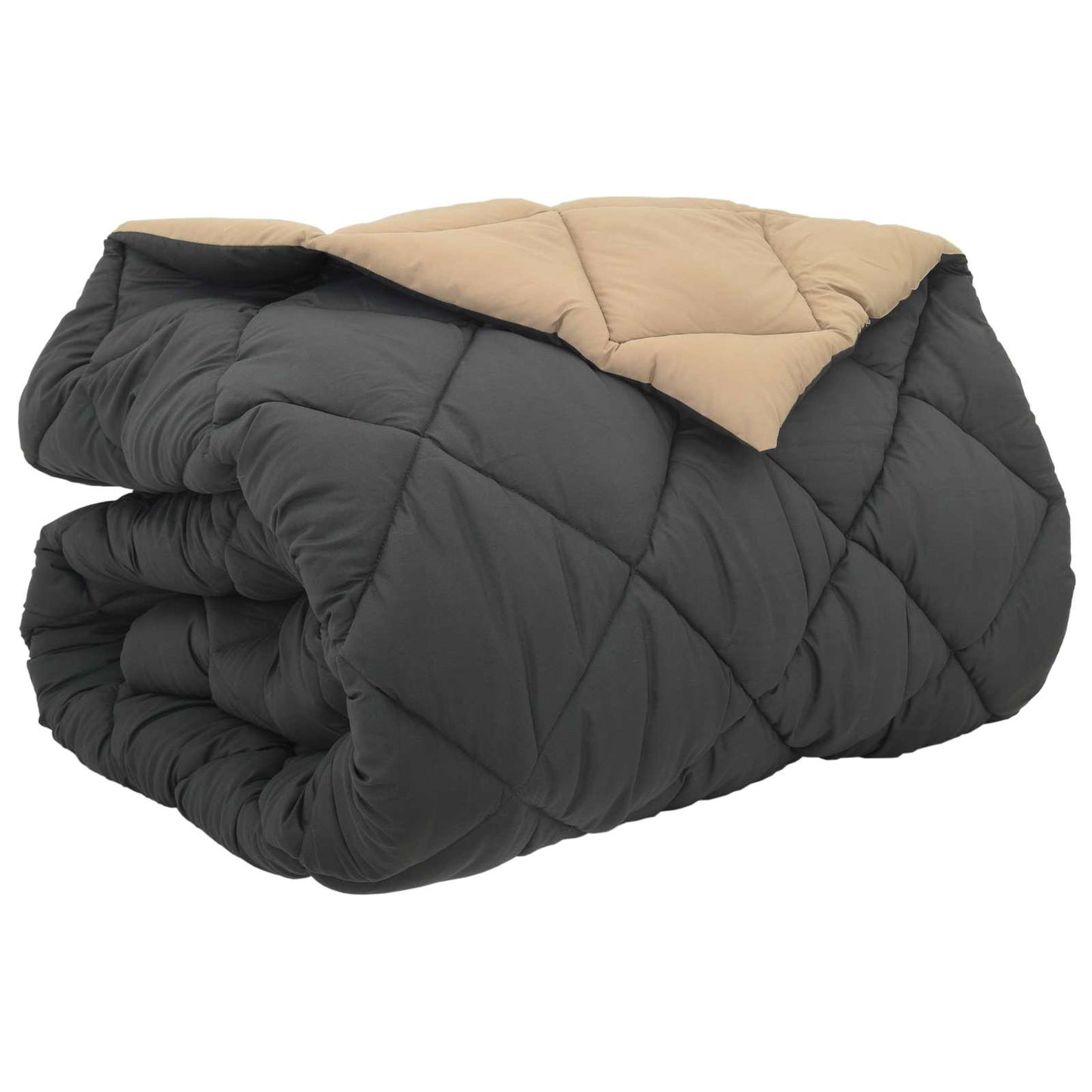 Winter Duvet Anthracite and Taupe 200 x 200 cm Microfiber