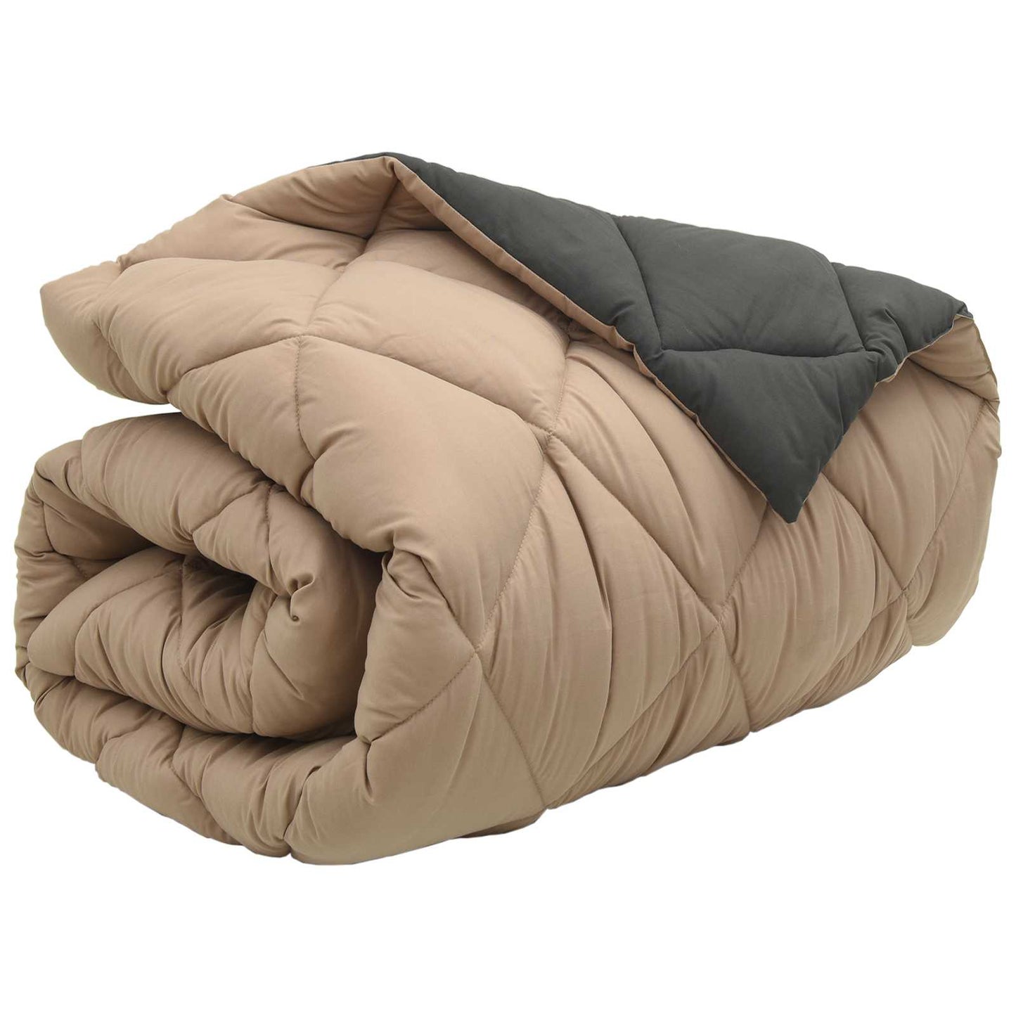 Winter Duvet Anthracite and Taupe 135 x 220 cm Microfiber