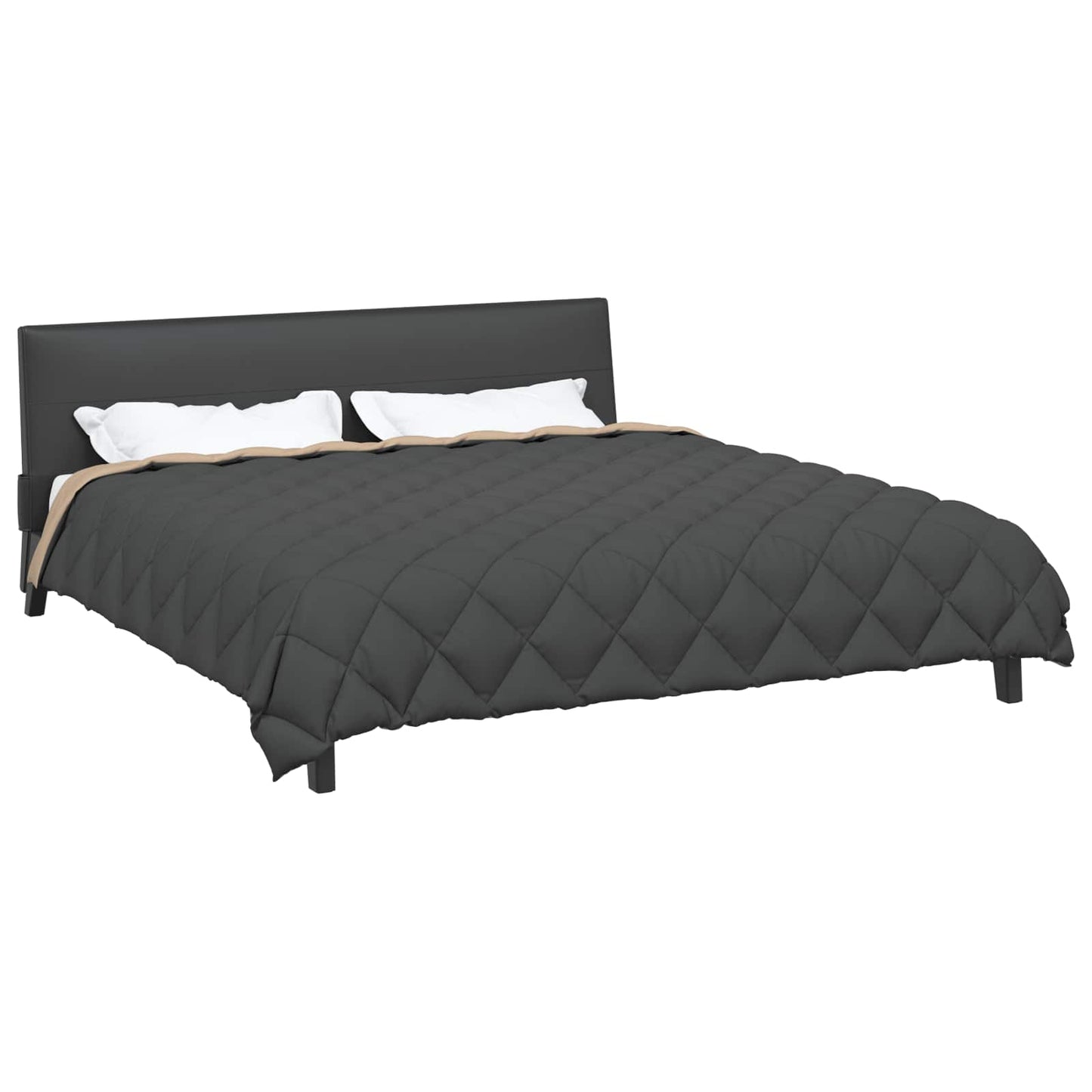 Winter Duvet Anthracite and Taupe 220 x 240 cm Microfiber