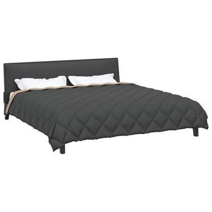 Winter Duvet Anthracite and Taupe 220 x 240 cm Microfiber