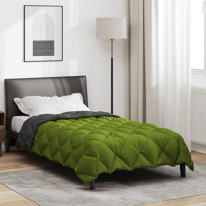 Winter Duvet Green and Anthracite 135 x 220 cm Microfiber