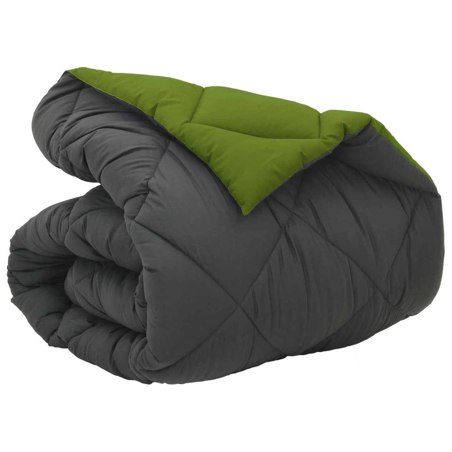 Winter Duvet Green and Anthracite 135 x 220 cm Microfiber
