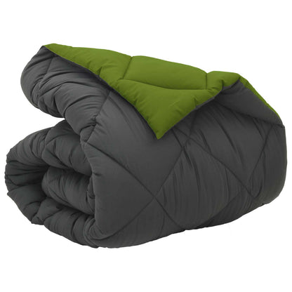 Winter Duvet Green and Anthracite 135 x 220 cm Microfiber