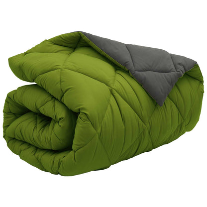 Winter Duvet Green and Anthracite 135 x 220 cm Microfiber