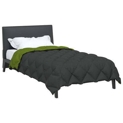 Winter Duvet Green and Anthracite 135 x 220 cm Microfiber