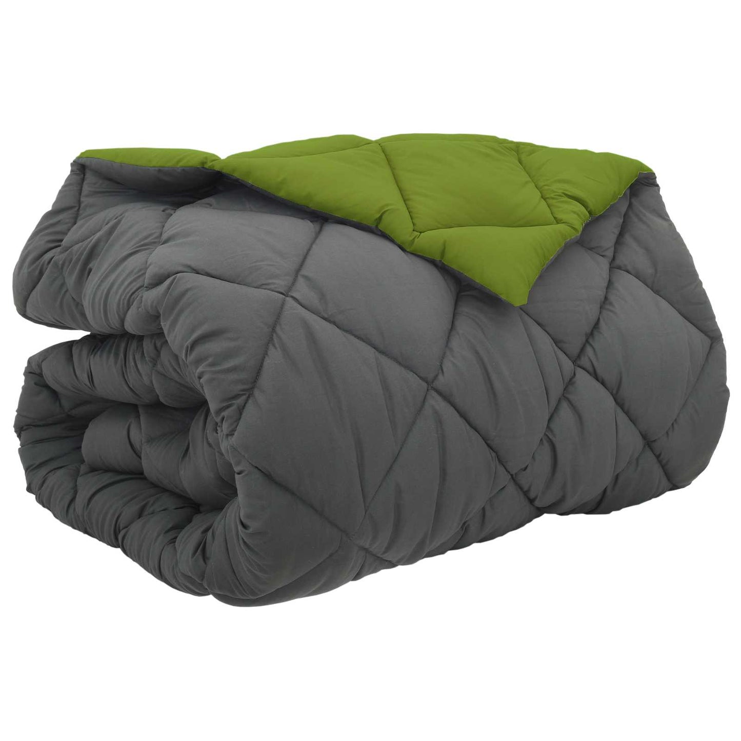 Winter Duvet Green and Anthracite 240 x 260 cm Microfiber