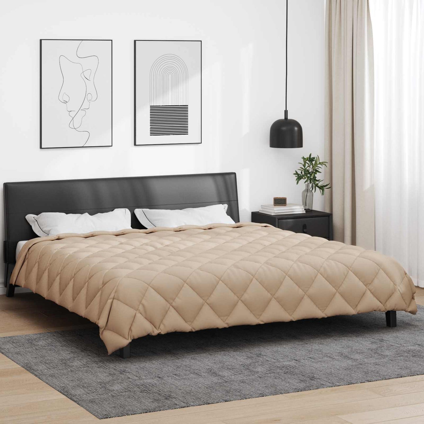 Winter Duvet Taupe 220 x 240 cm Microfiber