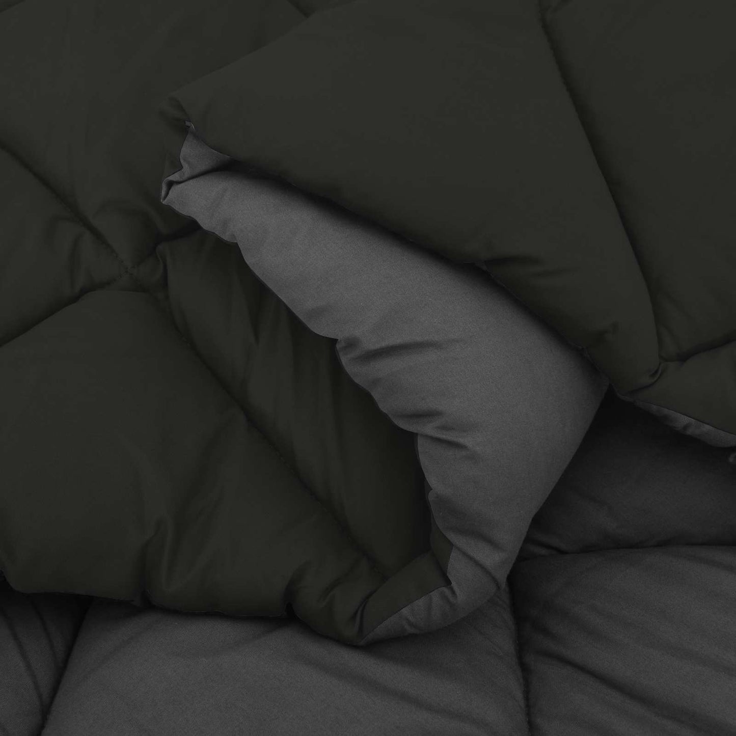Winter Duvet Black and Anthracite 140 x 200 cm Microfiber