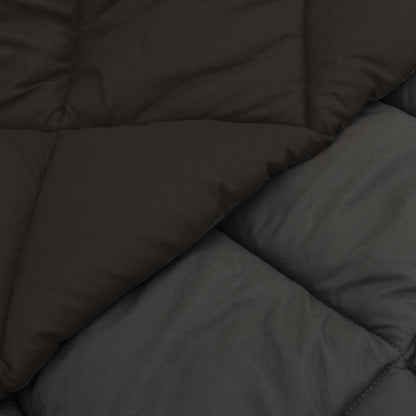 Winter Duvet Black and Anthracite 140 x 200 cm Microfiber