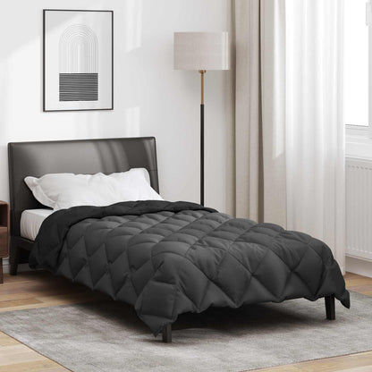 Winter Duvet Black and Anthracite 140 x 200 cm Microfiber