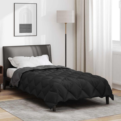 Winter Duvet Black and Anthracite 140 x 200 cm Microfiber
