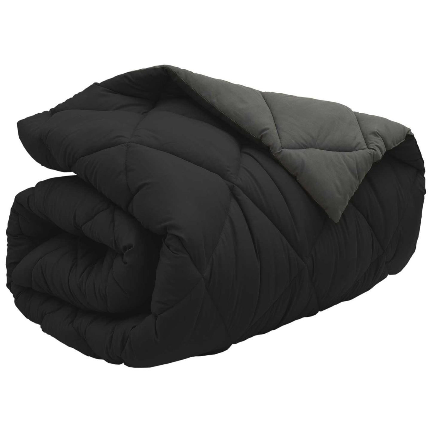 Winter Duvet Black and Anthracite 140 x 200 cm Microfiber