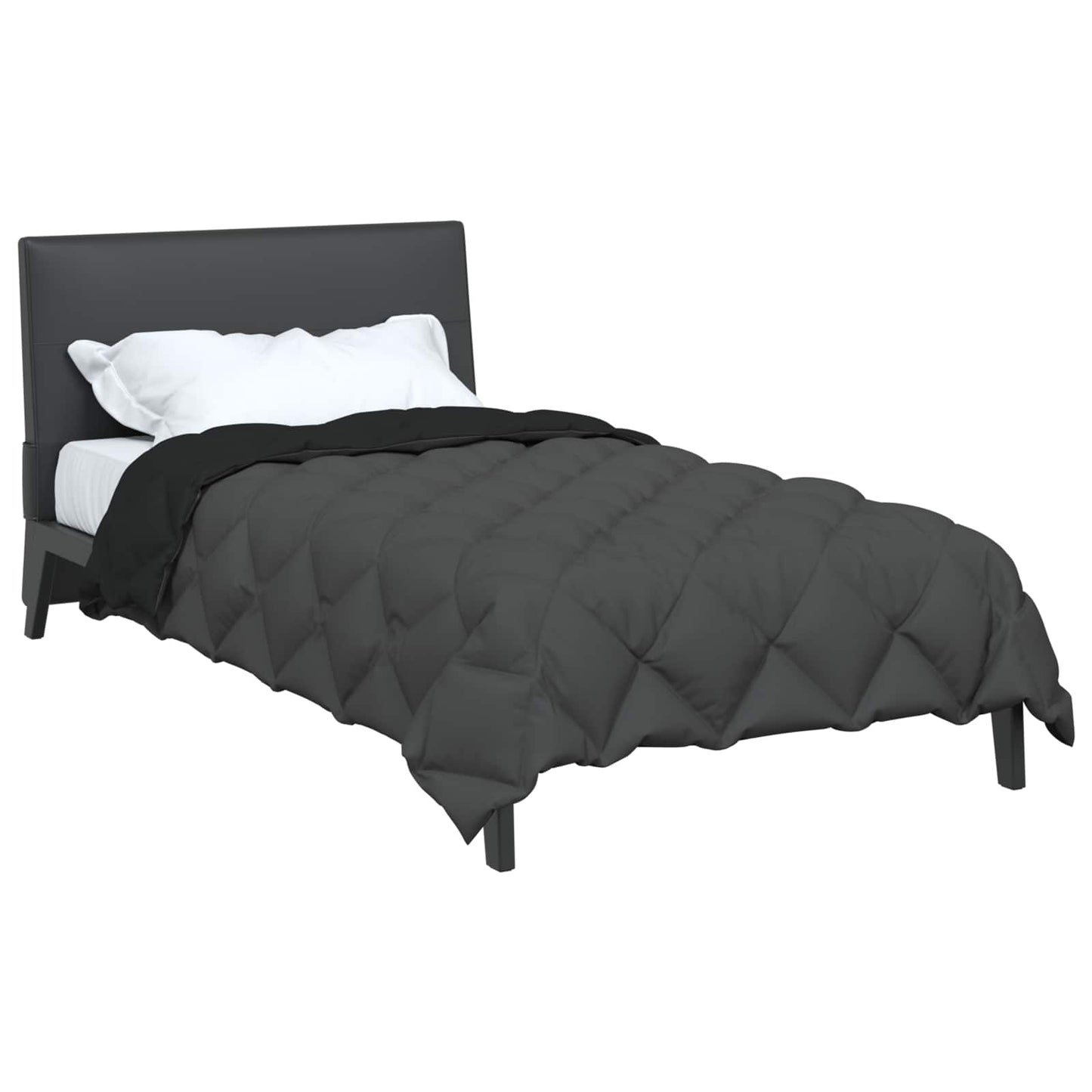 Winter Duvet Black and Anthracite 140 x 200 cm Microfiber