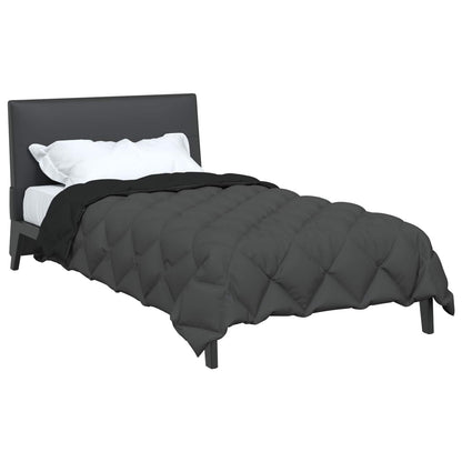Winter Duvet Black and Anthracite 140 x 200 cm Microfiber