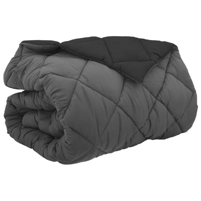 Winter Duvet Black and Anthracite 200 x 200 cm Microfiber