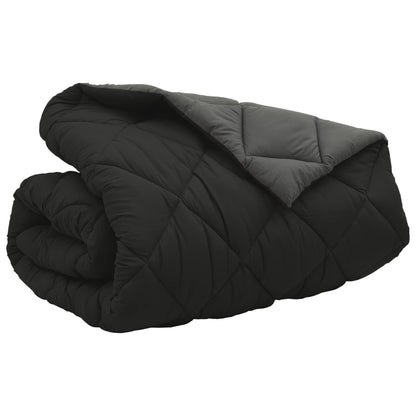 Winter Duvet Black and Anthracite 200 x 200 cm Microfiber