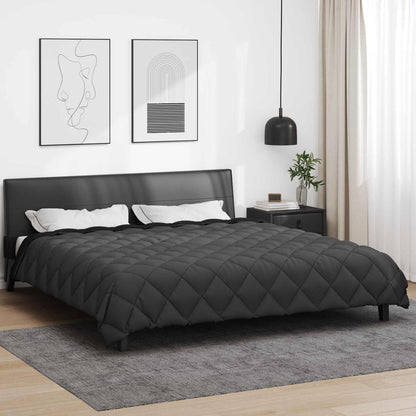 Winter Duvet Black and Anthracite 220 x 240 cm Microfiber