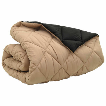 Winter Duvet Black and Taupe 200 x 240 cm Microfiber