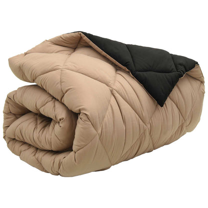 Winter Duvet Black and Taupe 140 x 220 cm Microfiber