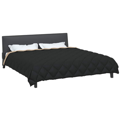 Winter Duvet Black and Taupe 220 x 260 cm Microfiber