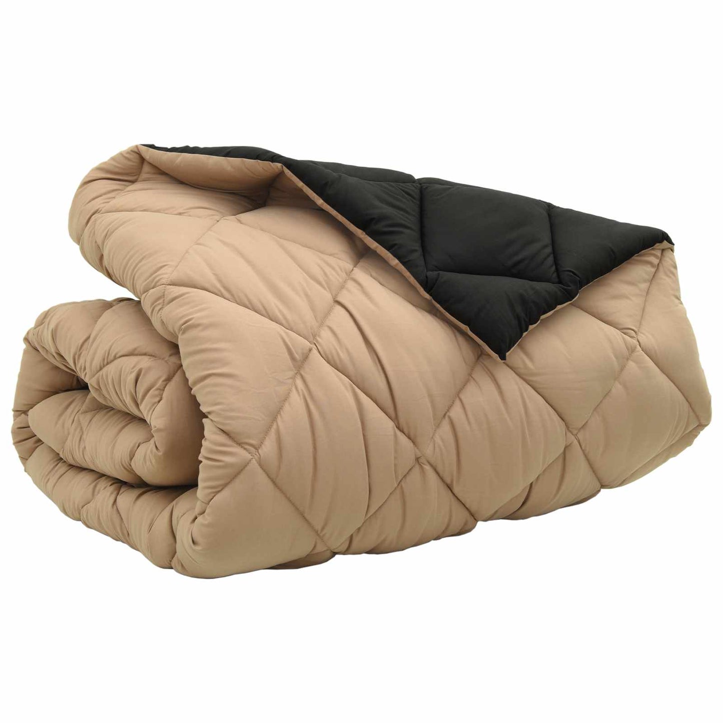 Winter Duvet Black and Taupe 240 x 260 cm Microfiber