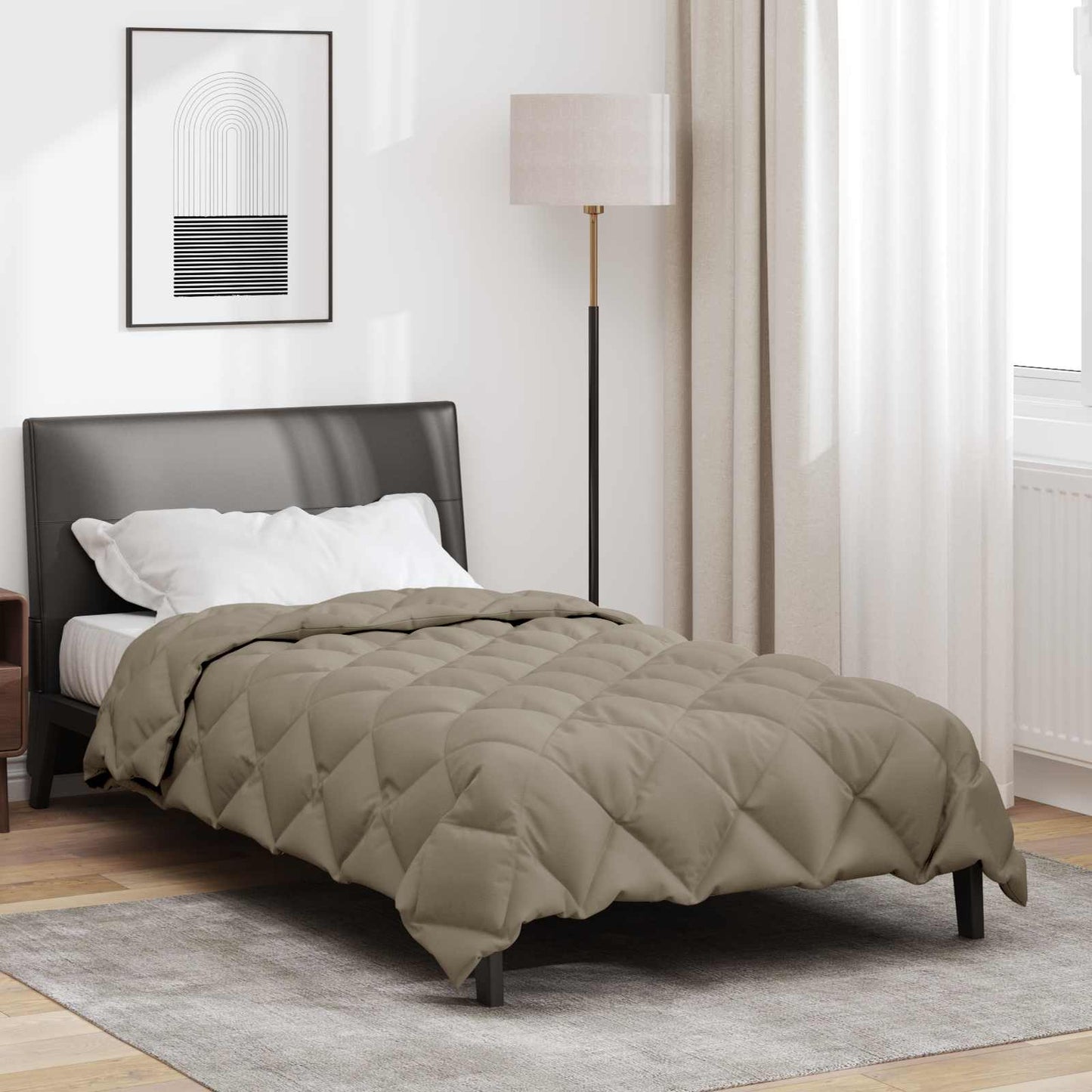 Winter Duvet Light Grey 140 x 220 cm Microfiber