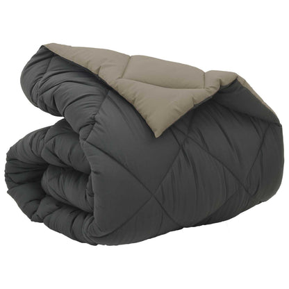 Winter Duvet Light Grey and Anthracite 140 x 200 cm Microfiber