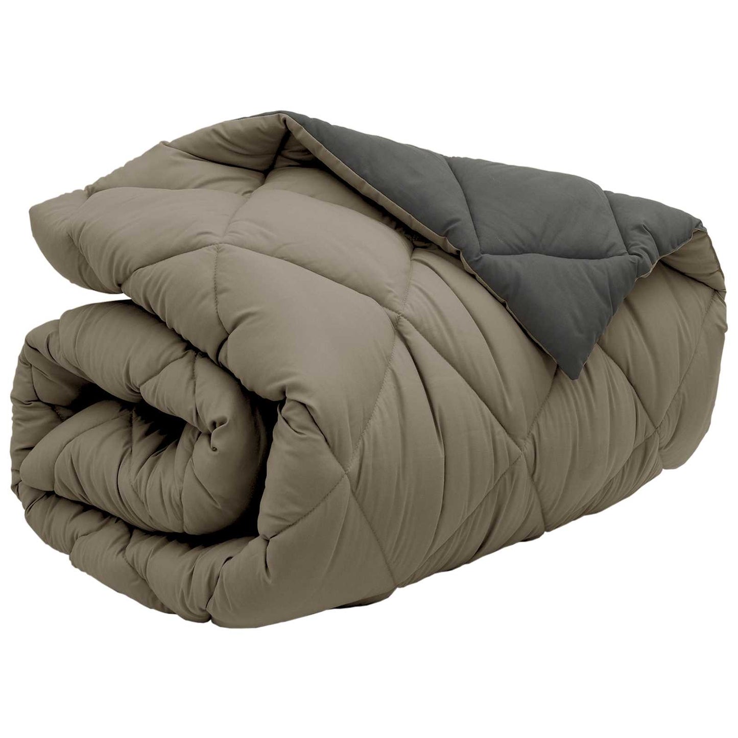 Winter Duvet Light Grey and Anthracite 140 x 220 cm Microfiber
