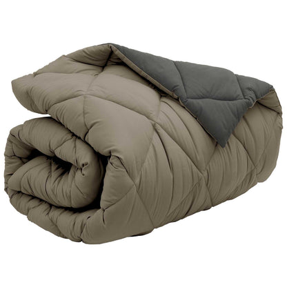 Winter Duvet Light Grey and Anthracite 155 x 220 cm Microfiber