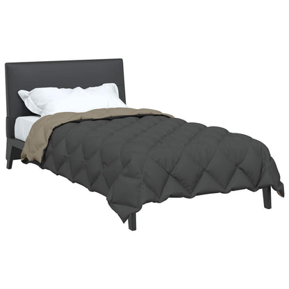 Winter Duvet Light Grey and Anthracite 155 x 220 cm Microfiber