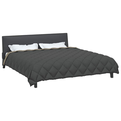 Winter Duvet Light Grey and Anthracite 220 x 200 cm Microfiber