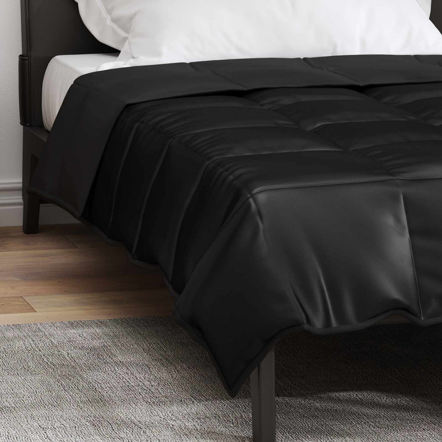 Summer Duvet Black 140 x 200 cm Satin and Microfiber