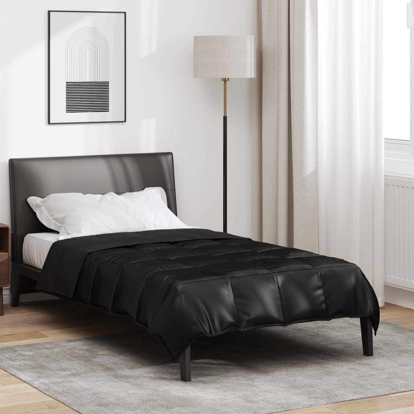 Summer Duvet Black 140 x 200 cm Satin and Microfiber