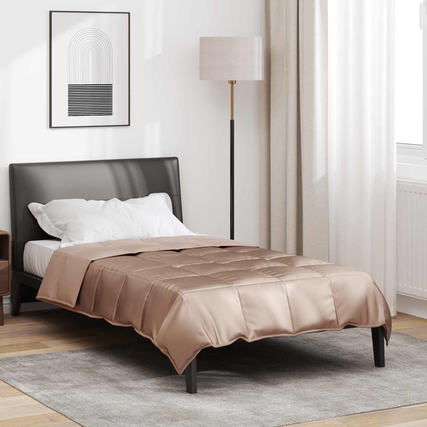 Full Year Duvet Gold 135 x 200 cm Satin and Microfiber