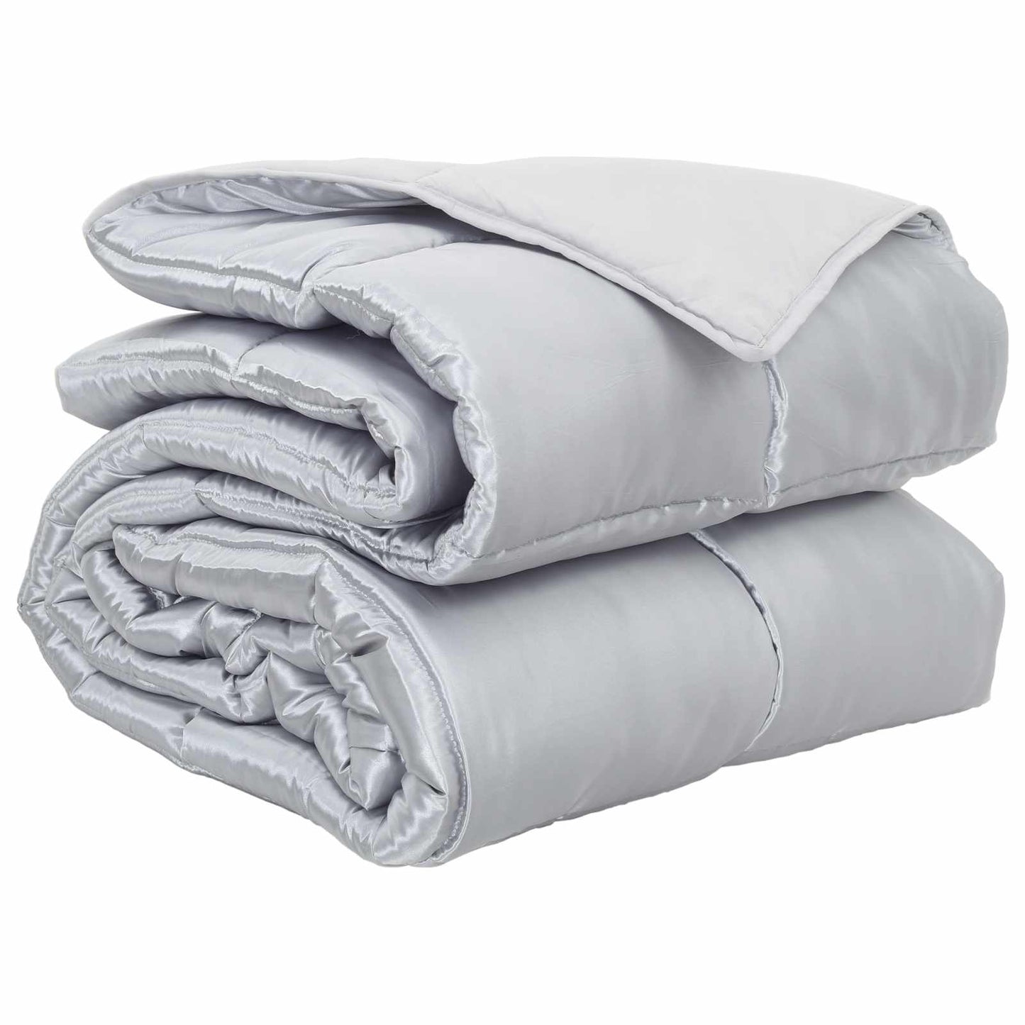 Full Year Duvet Silver 155 x 220 cm Satin and Microfiber
