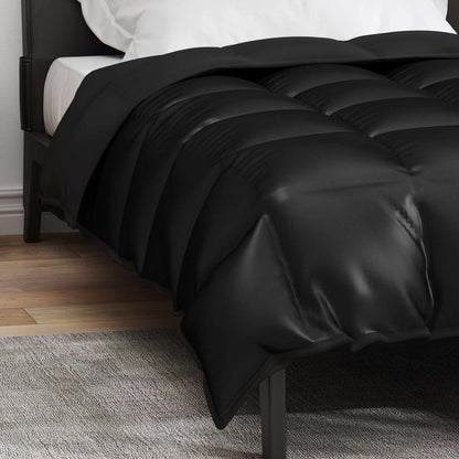 Winter Duvet Black 140 x 220 cm Satin and Microfiber