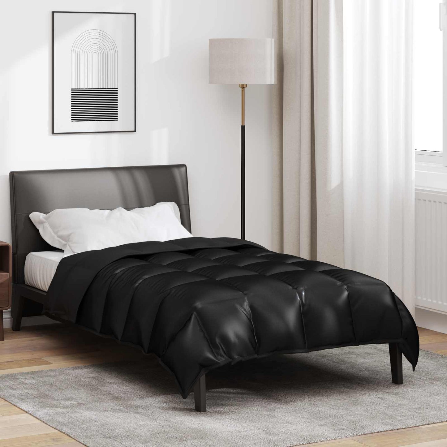 Winter Duvet Black 140 x 220 cm Satin and Microfiber