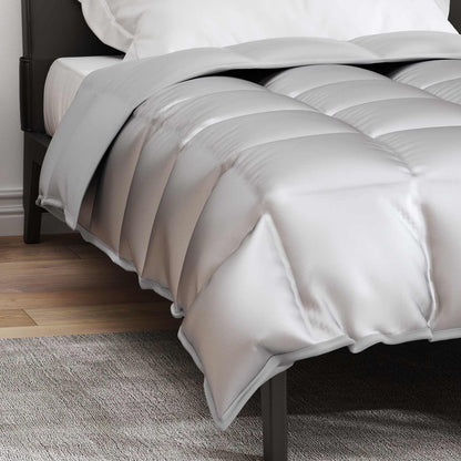 Winter Duvet Silver 155 x 220 cm Satin and Microfiber
