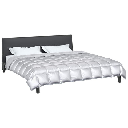 Winter Duvet Silver 200 x 200 cm Satin and Microfiber
