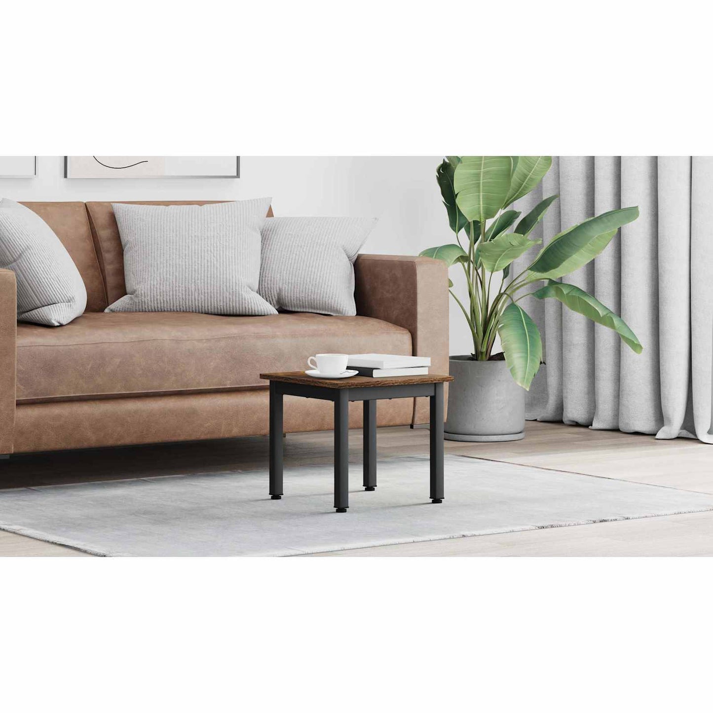 Coffee Table Smoke Oak 40 x 40 x 36 cm Engineered Wood