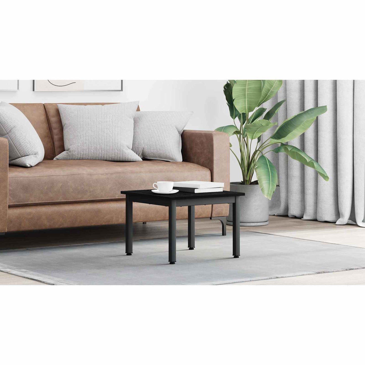 Coffee Table Black Oak 50 x 50 x 36 cm Engineered Wood