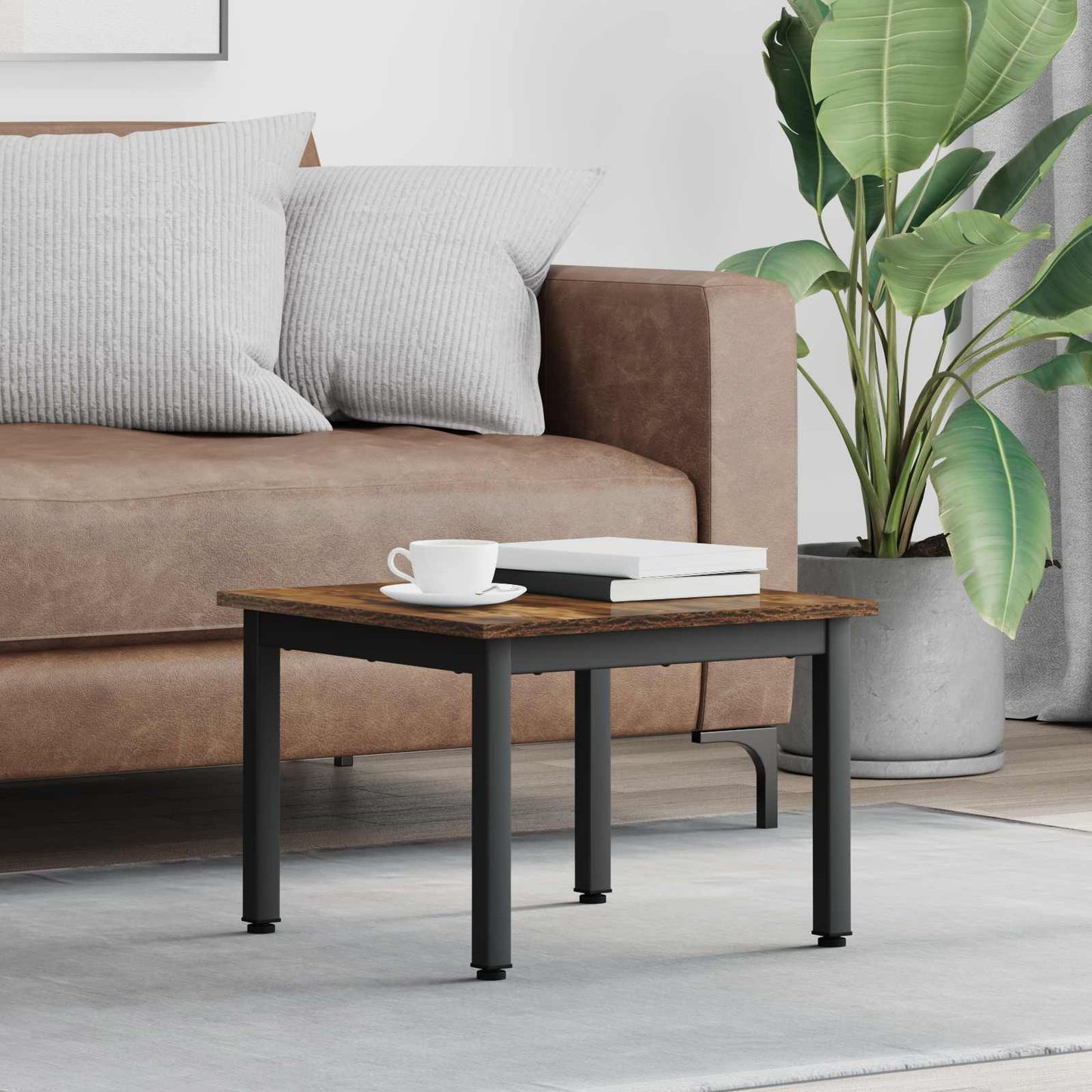 Coffee Table Smoke Oak 50 x 50 x 36 cm Engineered Wood