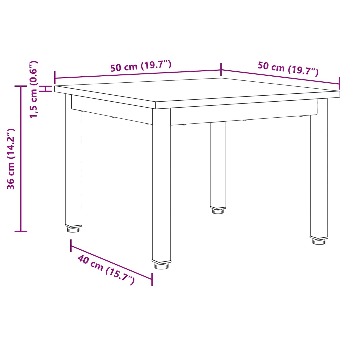 Coffee Table Old Wood 50 x 50 x 36 cm Engineered Wood