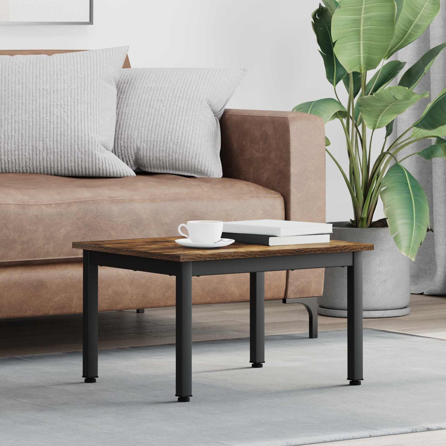 Coffee Table Smoke Oak 60 x 50 x 36 cm Engineered Wood