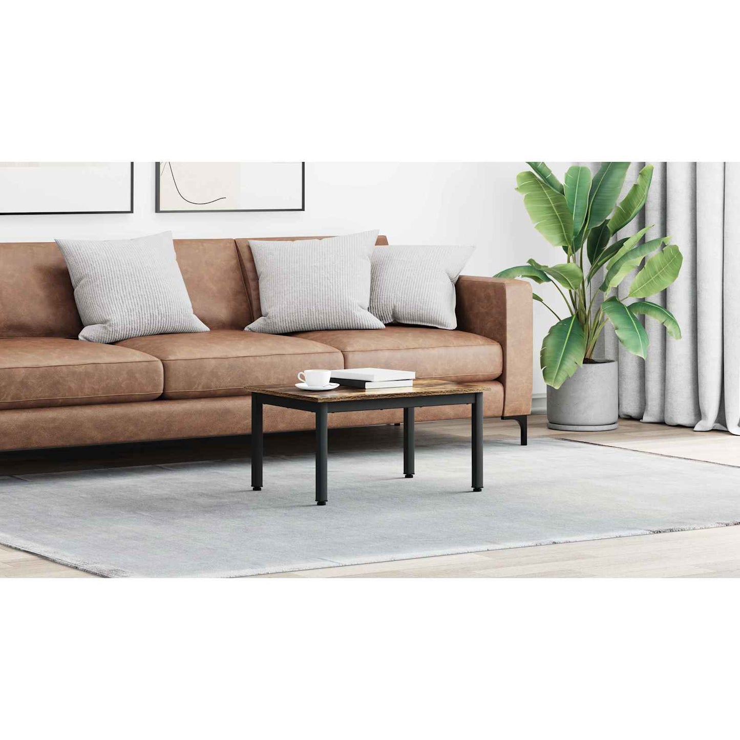 Coffee Table Smoke Oak 70 x 50 x 36 cm Engineered Wood
