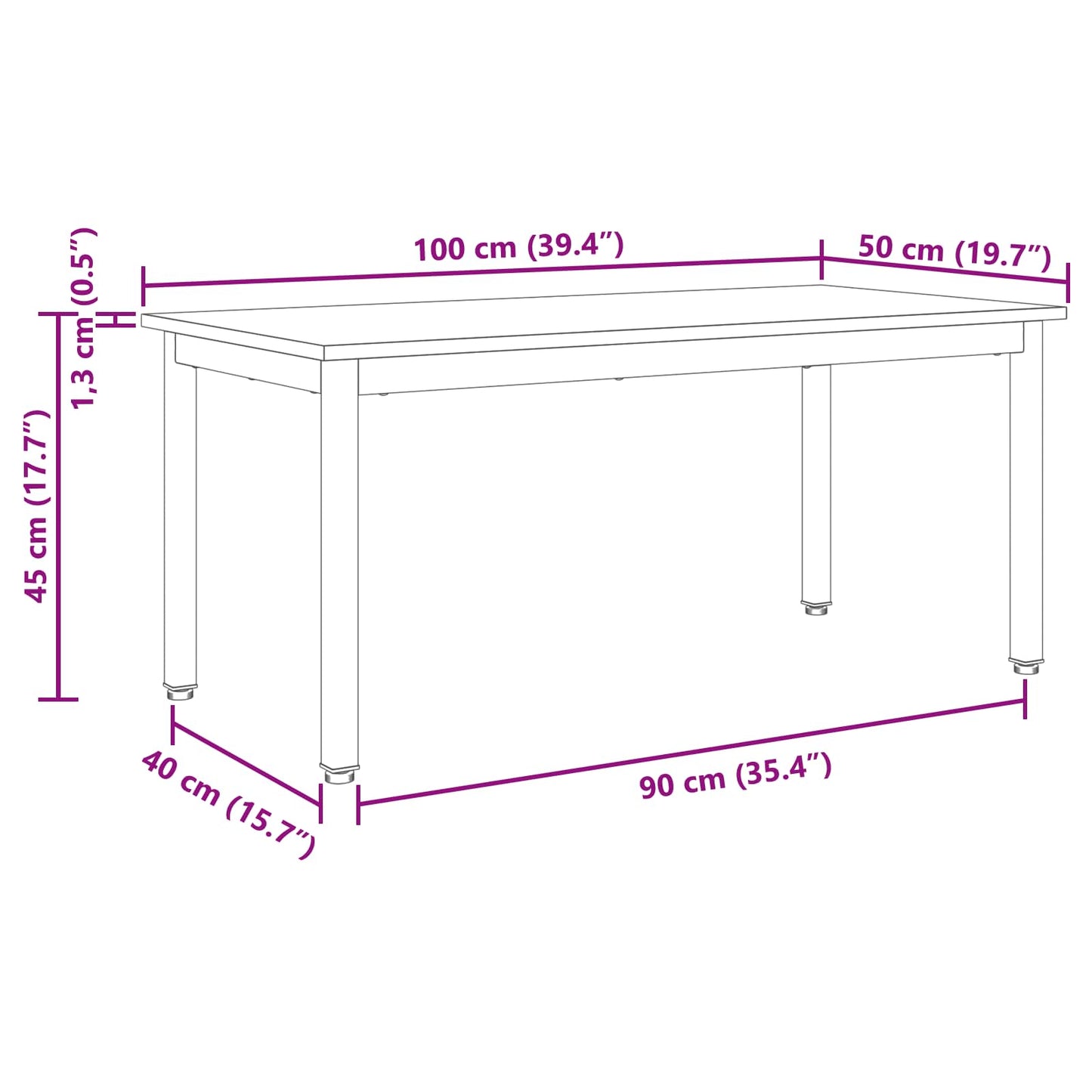 Coffee Table Smoke Oak 100 x 50 x 45 cm Engineered Wood