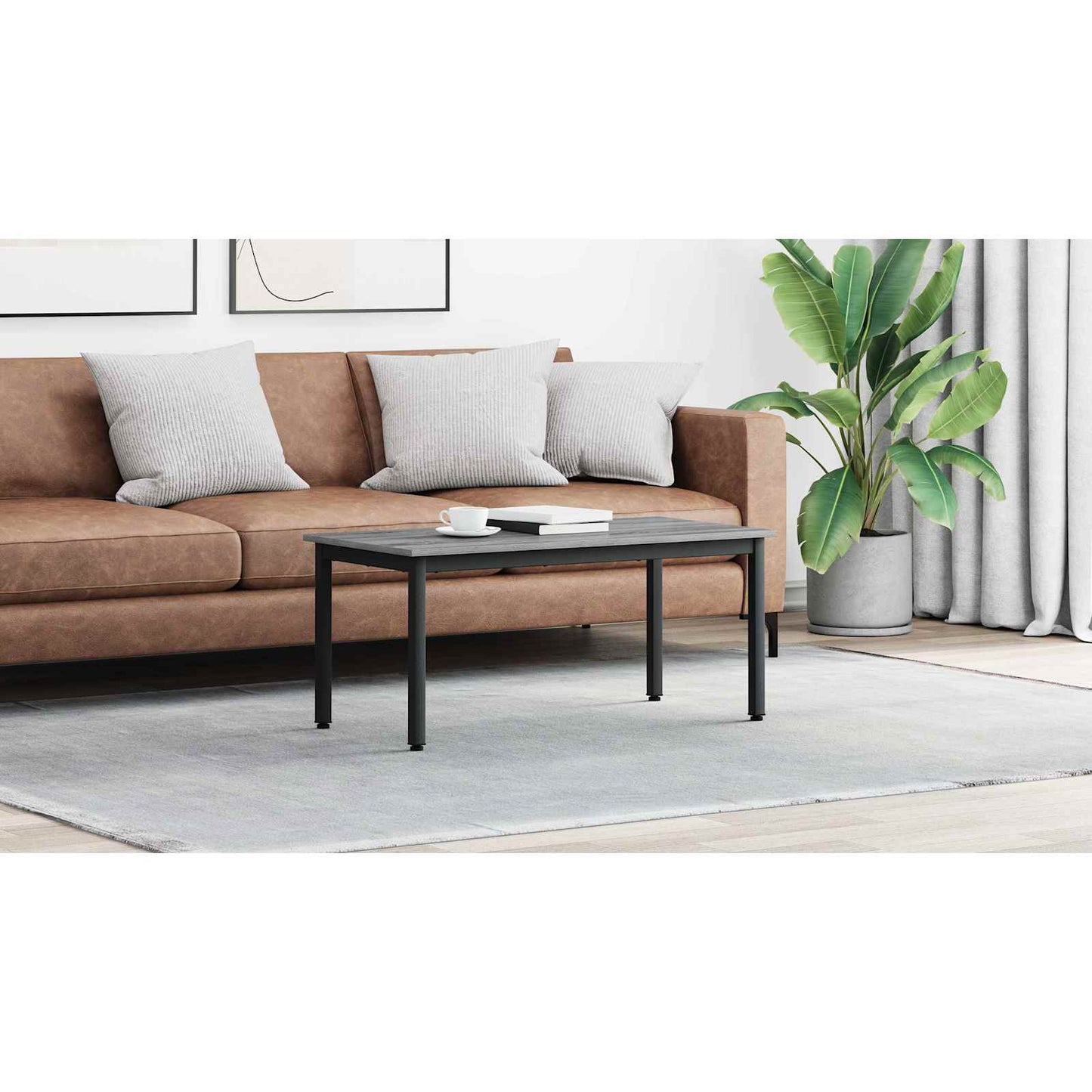 Coffee Table Grey Sonoma 100 x 50 x 45 cm Engineered Wood