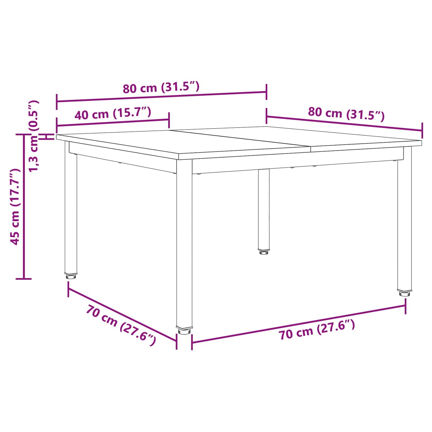Coffee Table Sonoma 80 x 80 x 45 cm Engineered Wood
