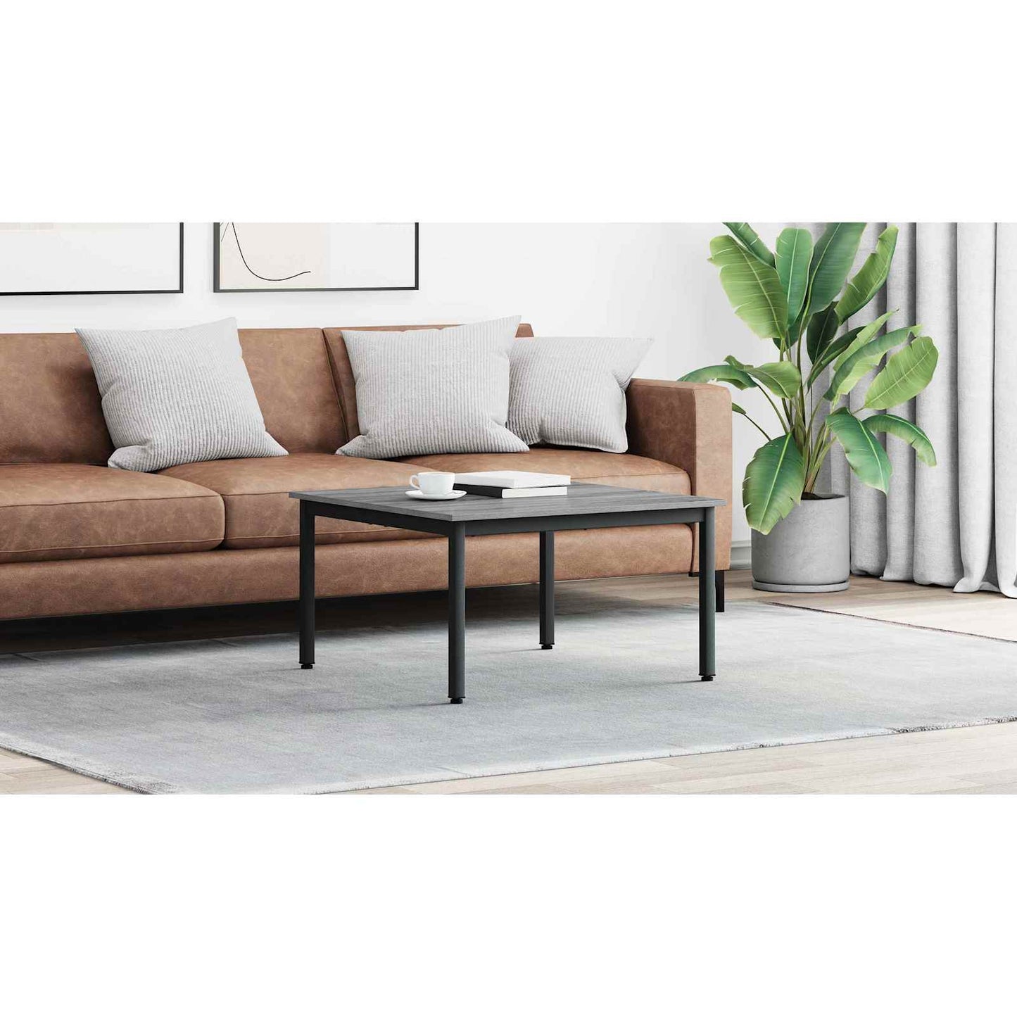 Coffee Table Grey Sonoma 80 x 80 x 45 cm Engineered Wood
